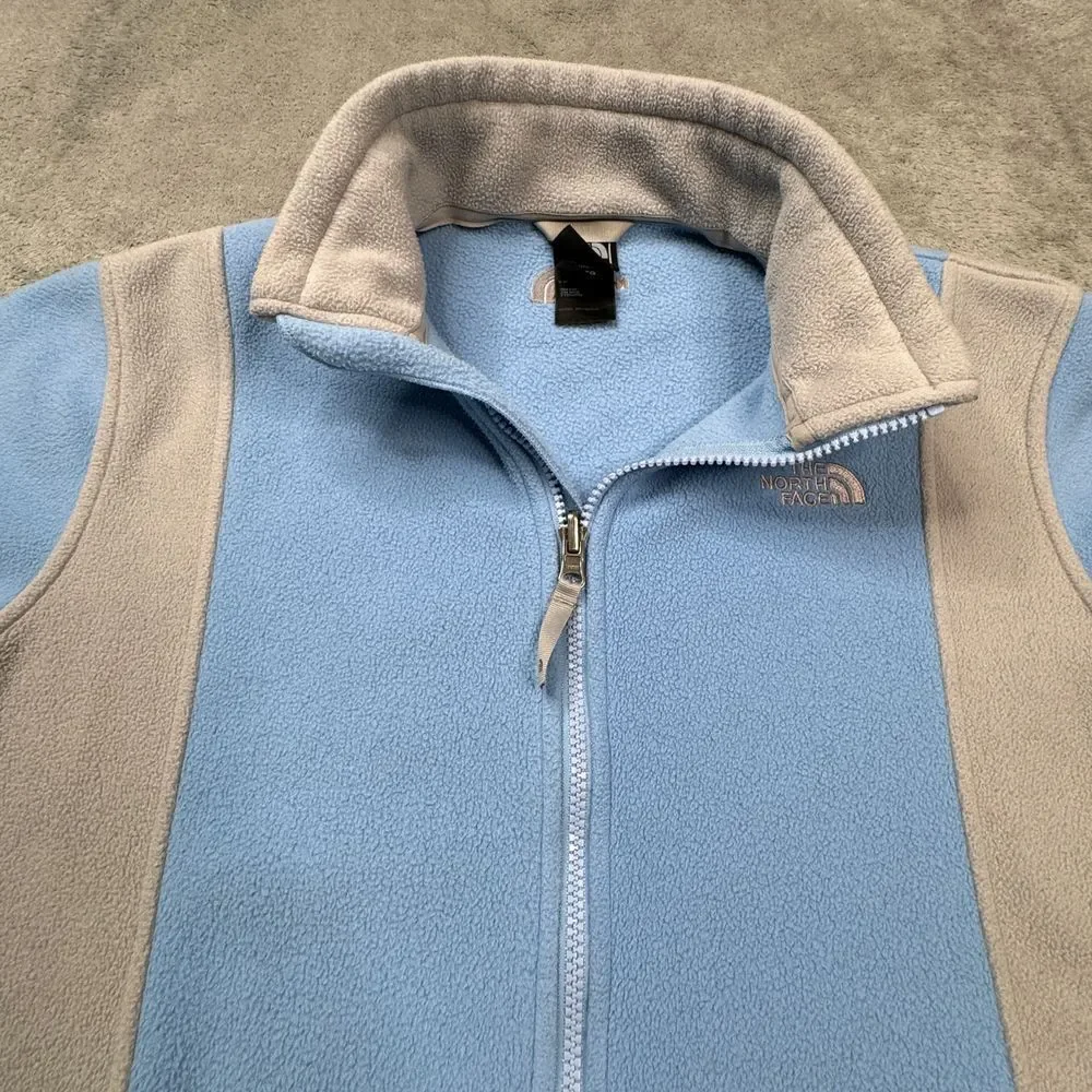 The North Face Full Zip‎ Fleece Girls Size XL Blue and Grey